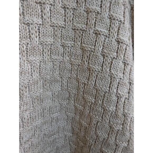 Men's Vintage Northern Isles 100% Cotton Sweater Light Oatmeal Cottage Large - Picture 3 of 4